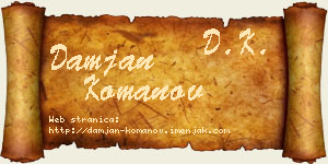 Damjan Komanov vizit kartica